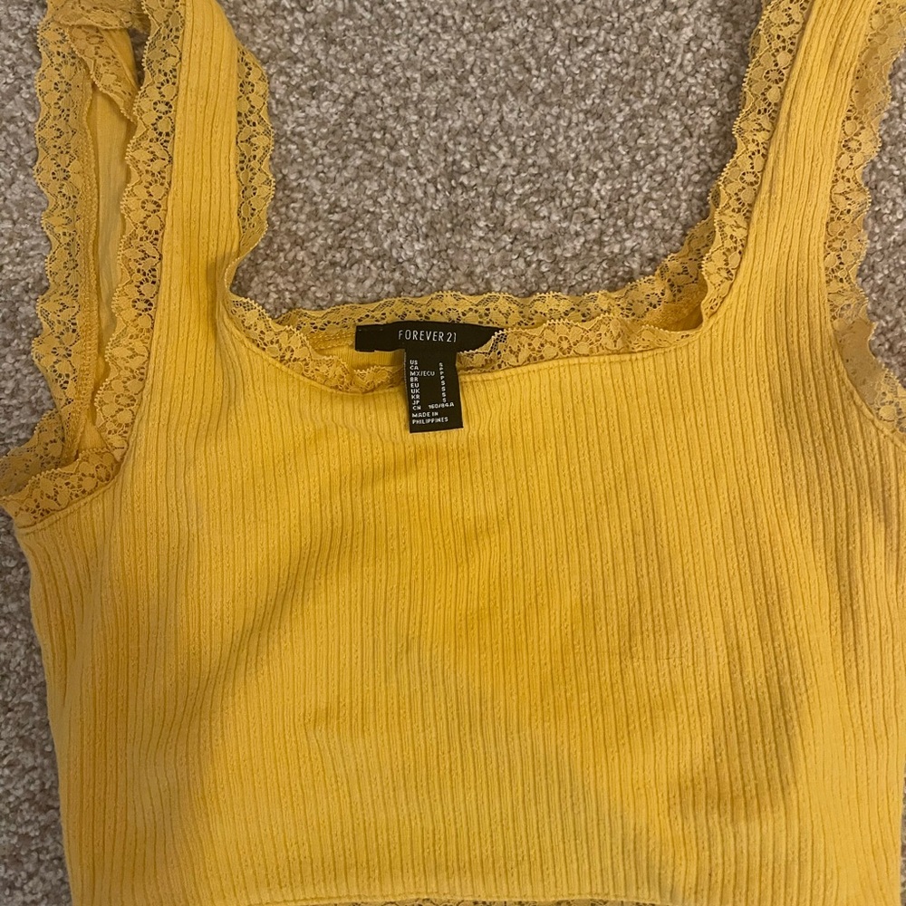 Yellow Cropped Tank - Picture 3 of 3